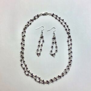 Elegant Amethyst and Sterling Necklace Set